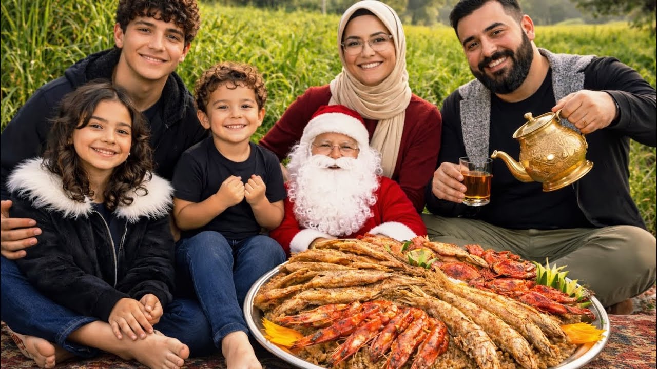 صنية رأس السنة أسماك مع رز صيادية على الكانون المصري 