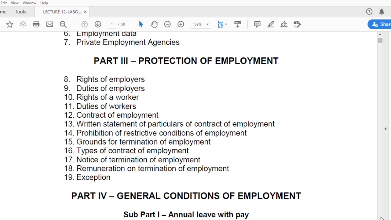 LABOUR ACT 2003  PART 1