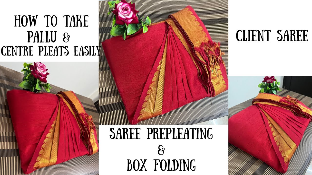 New technique to take Pallu PLeats| Saree Prepleating and Box Folding
