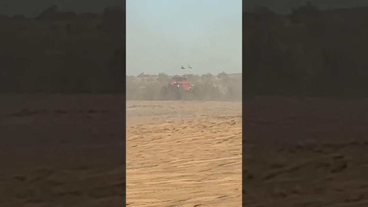 Holy $&@&ldquo;!!!!! #glamis #automobile #glamissanddunes #offroad #sendit #v8 #twinturbo #jump #wow #fun