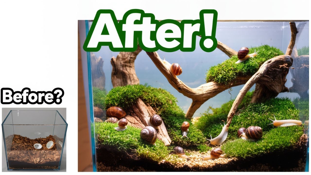 Giant African Snails Get a Bioactive Makeover 🌿 (Eggs, Moss & Setup)