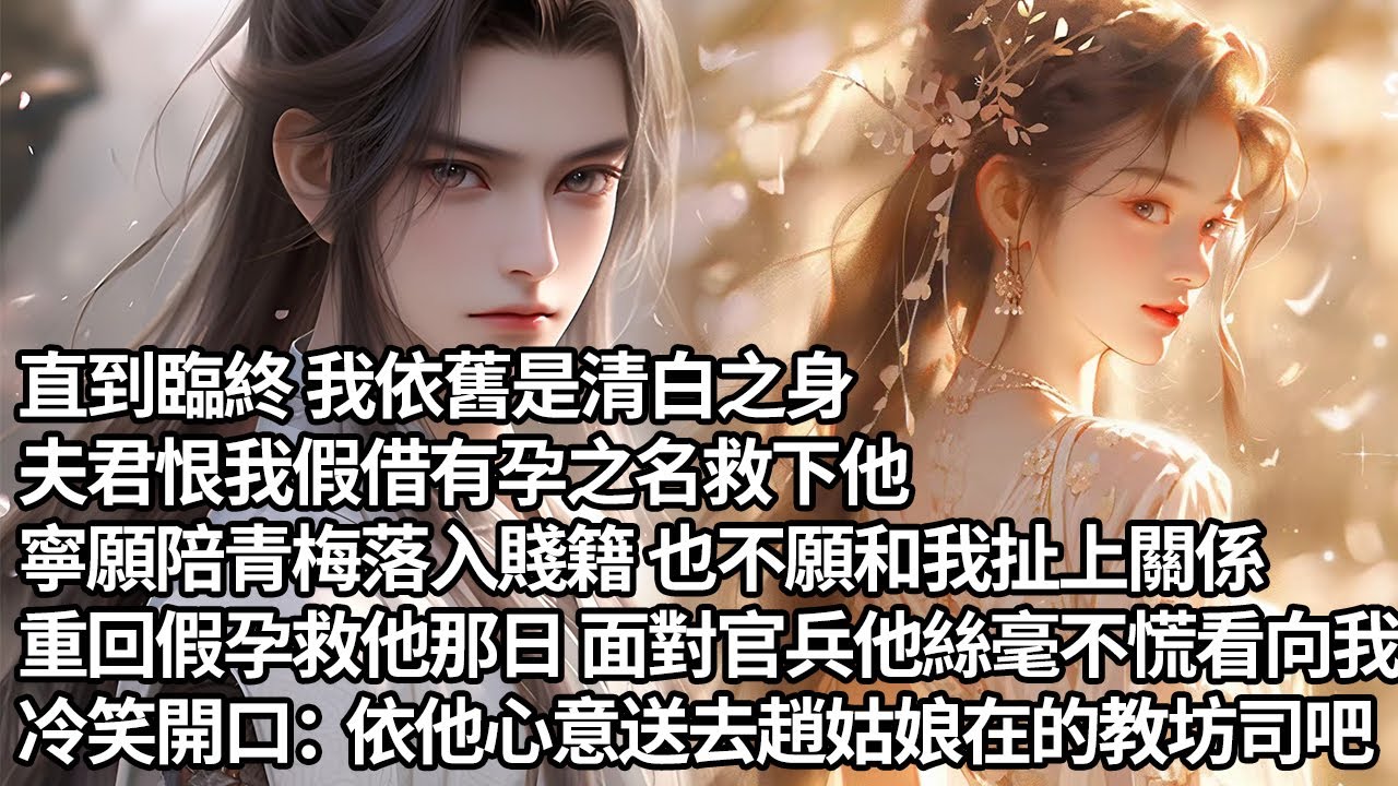 【一口氣看完】直到臨終 我依舊是清白之身，夫君恨我假借有孕之名救下他，寧願陪青梅落入賤籍 也不願和我扯上關係，重回假孕救他那日 面對官兵他絲毫不慌看向我，冷笑開口：依他心意送去趙姑娘在的教坊司吧
