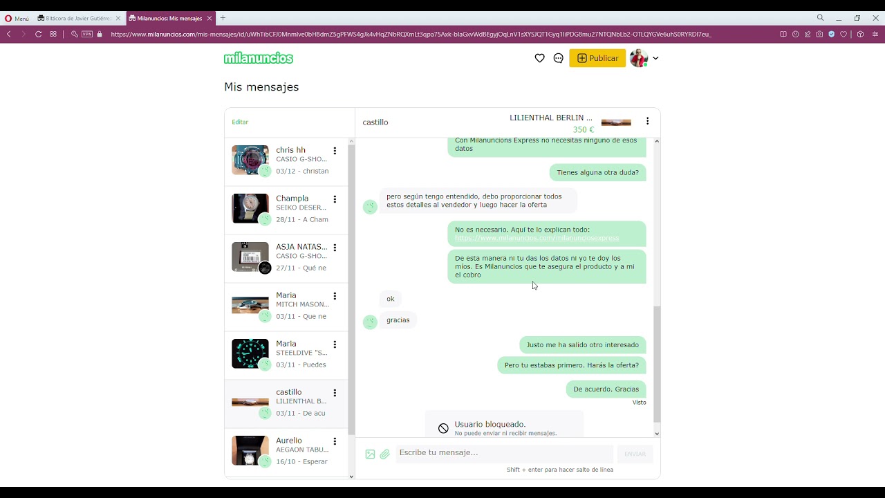 Comportamientos sospechosos en Milanuncios y otras webs de venta