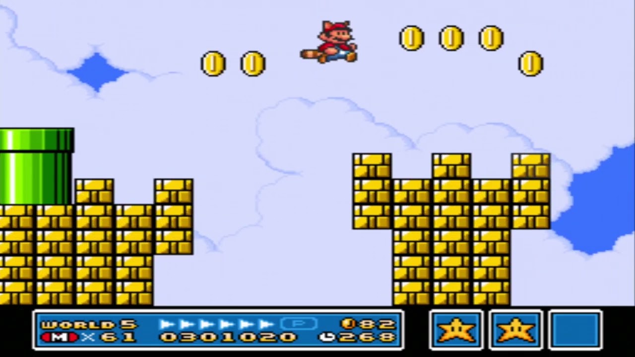 Super Mario Bros 3 World 5 Sky Land SNES 1080p 60fps