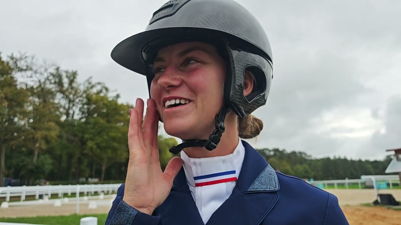 Heloise LE GUERN / INDIAN TONIC GQ après dressage. Mondial du Lion 6 ans 2025