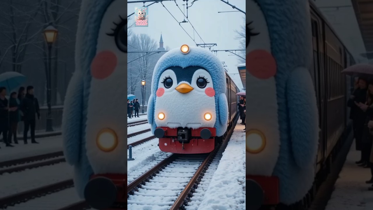 Baby Penguin Themed Train 🎀Would you like to ride?#train​ #travel #babypenguin #cute​ #subway #short