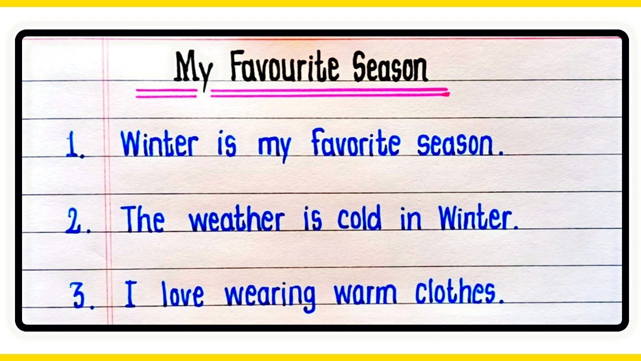 10 Lines On My Favourite Season Winter | Short Essay On Winter | My Favourite Season Essay 10 lines