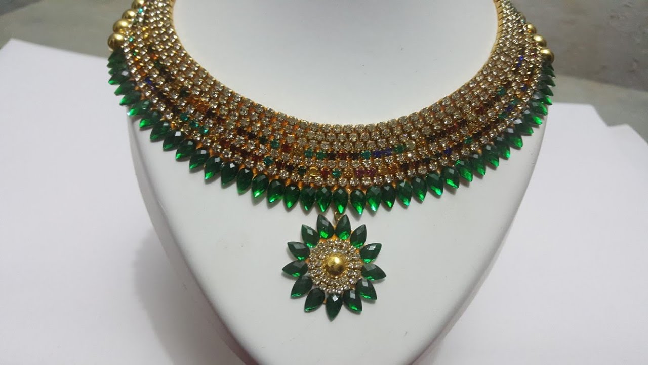 (DIY)HOW TO MAKE DESIGNERS WEAR BRIDAL NECKLAC//PAPER NECKLACE//THE STUNNING HANDMADE'S..