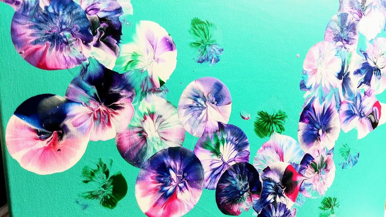 Acrylic pouring Balloon smash with do and don't. Beautiful magnolia 🌼 Fluid Art