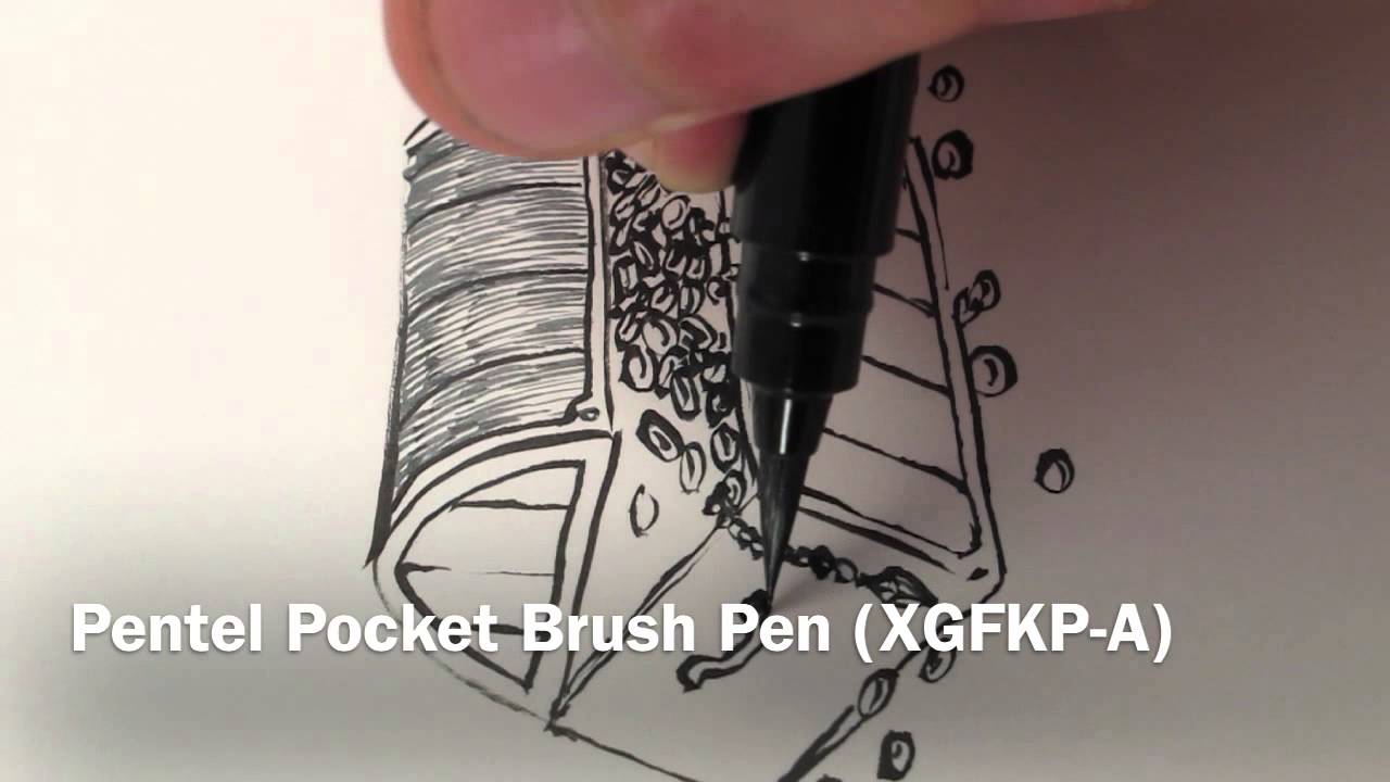 Pentel Pocket Brush+ Kuretake 50 Million Years + Pentel Fine Tip comparison
