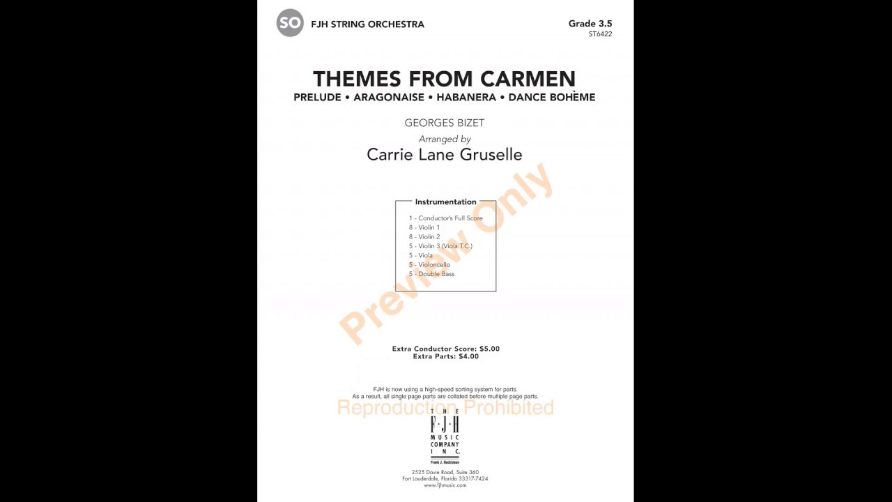 Themes From Carmen - arr. Carrie Lane Gruselle