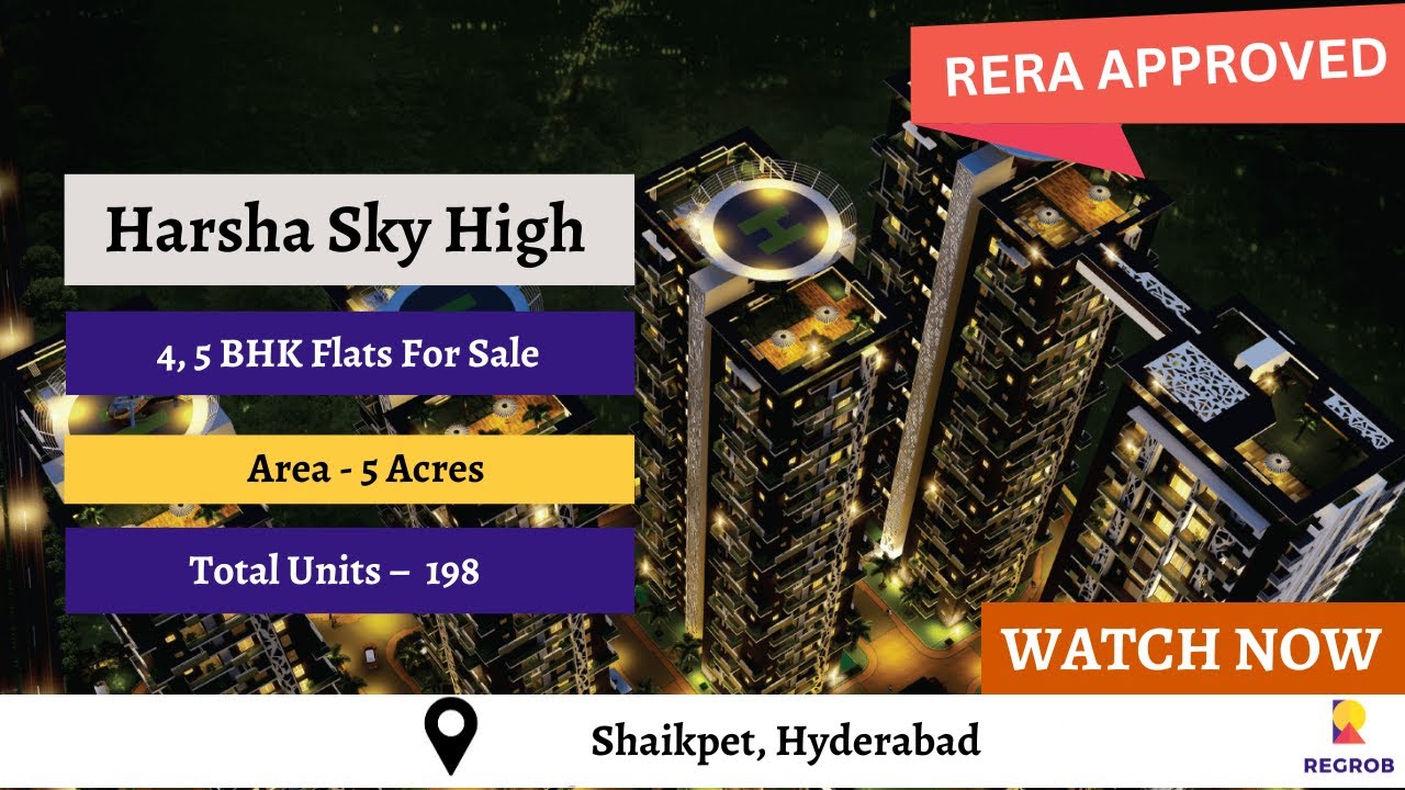 Harsha Sky High |☎️+91-7669414525 | 4, 5 BHK Luxury Flats For Sale in Shaikpet Hyderabad | ₹ 3.90 Cr