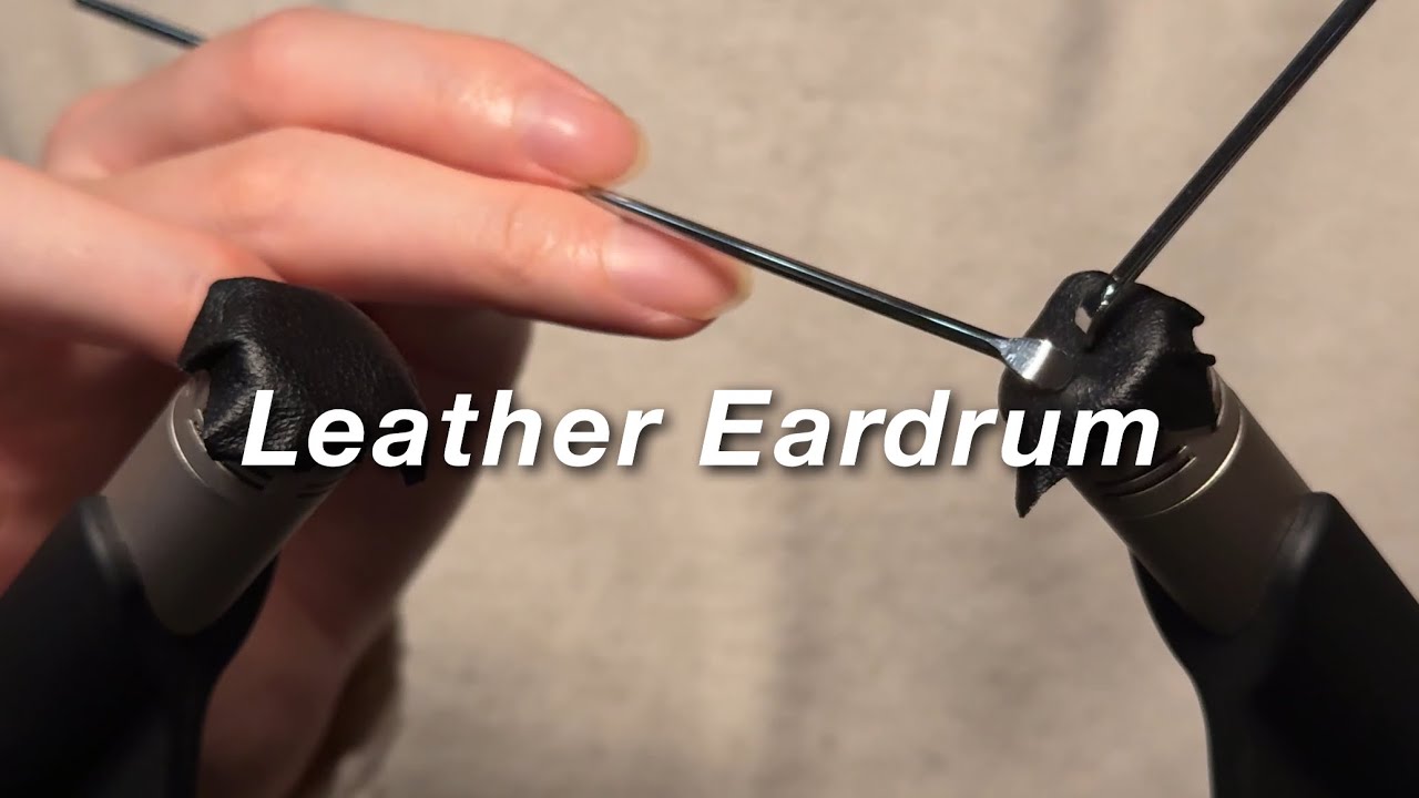 ASMR Gentle Sound Pressure 😌 Leather Eardrum Tapping & Scratching (No Talking)