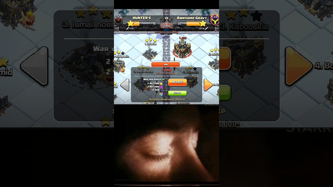 Clan war League my Fast attack live, I always give risky attacks 🫣 #shorts #clashofclans #coc