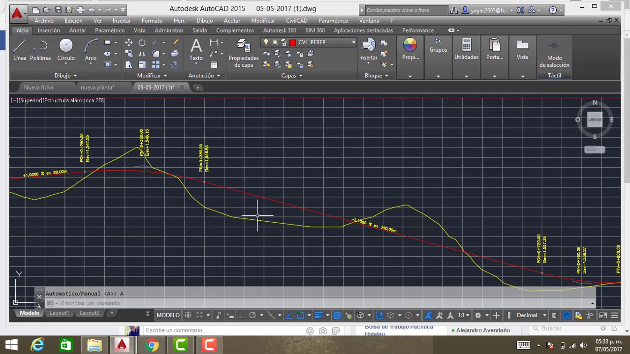 curvas verticales y volumenes (civilcad)