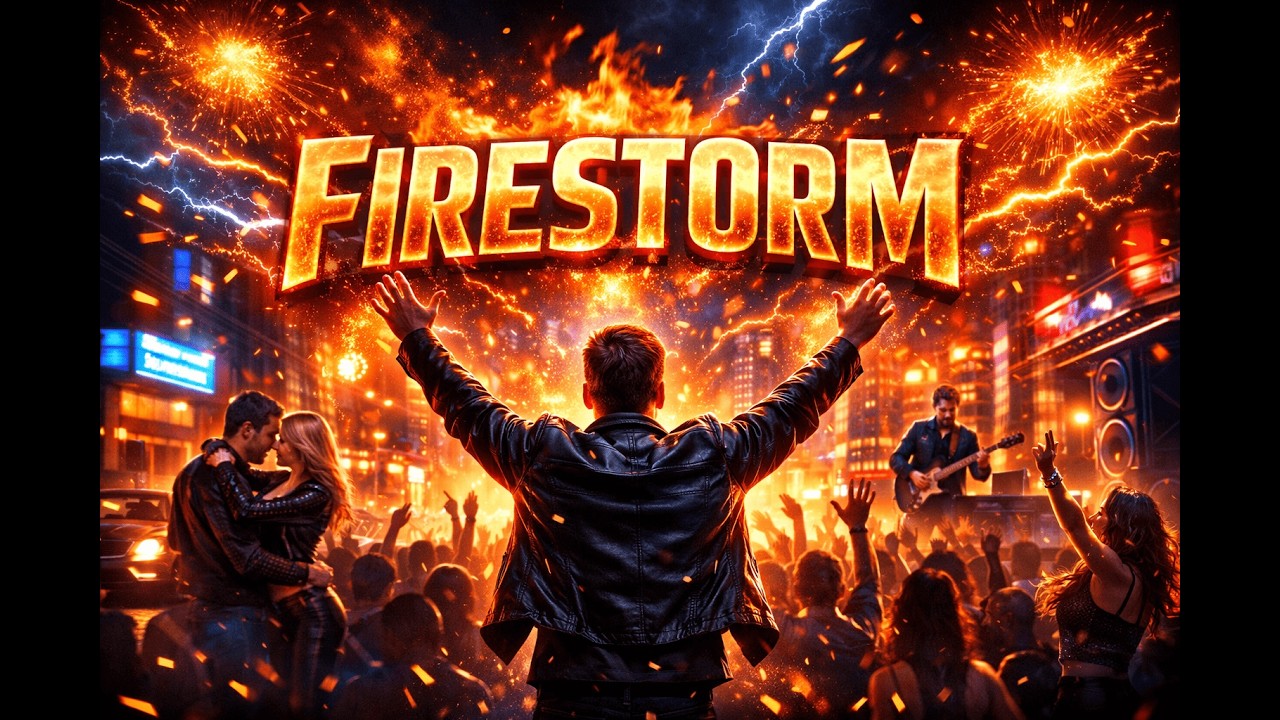 FIRESTORM 🔥 Epic Pop Rock Anthem | Sing Along Lyrics Video | Midnight Neon Energy