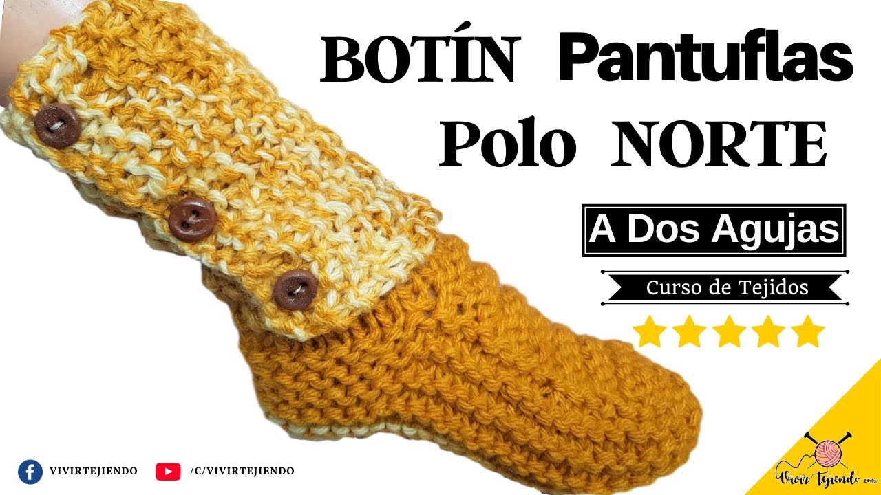 ✅Tejidos a 2 Agujas Paso a Paso 🌈 Botas Altas a Dos Agujas con Botones Fácil de Tejer
