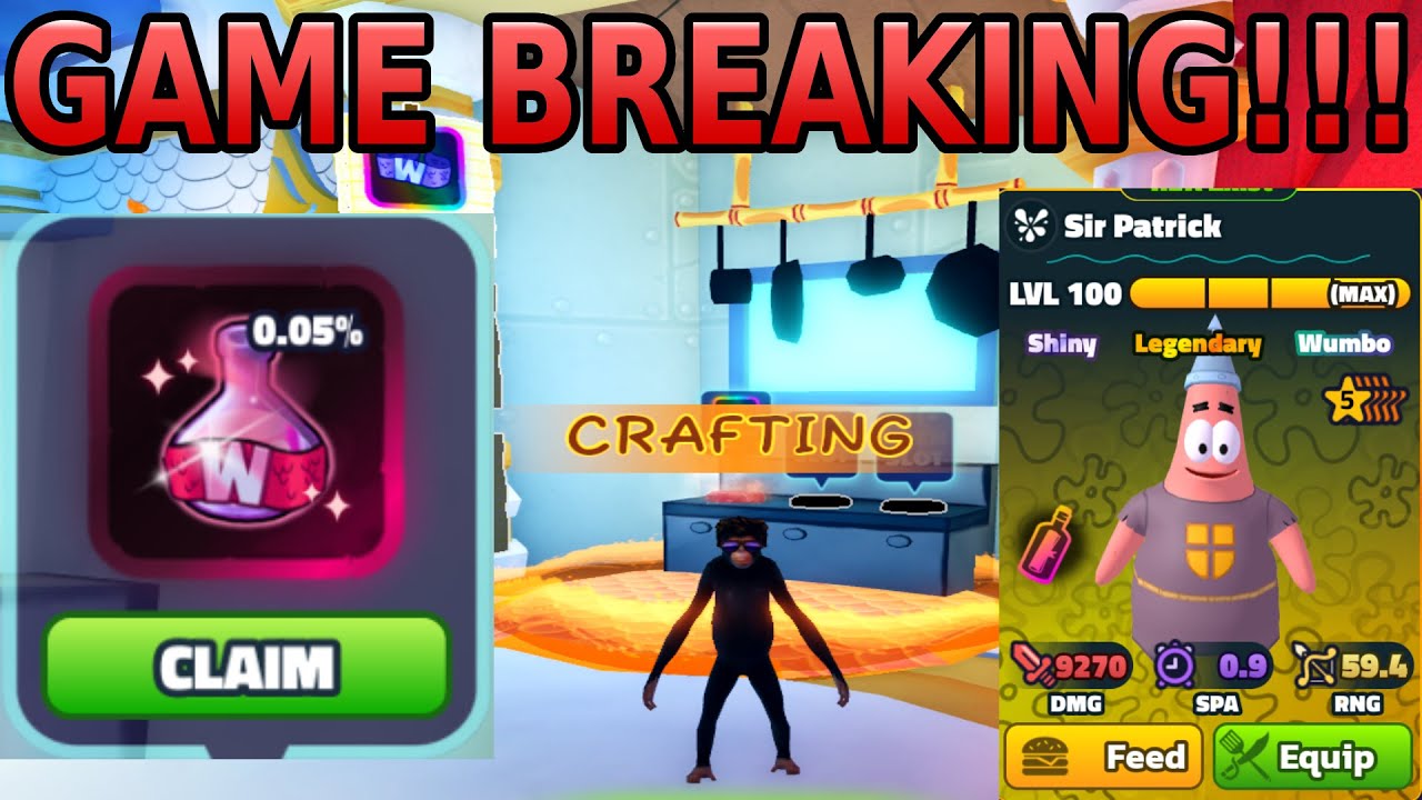 I CRAFTED THE SHINY WUMBO POTION!!! IT IS GAME BREAKING!!! *SpongeBob Tower Defense*