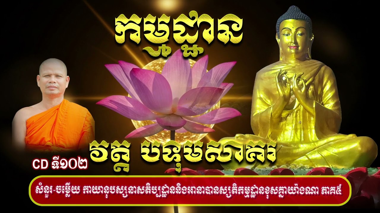 CDទី១០២  សំនួរ ចម្លើយ កាយានុបស្សនាសតិប្បដ្ឋាននិងអានាបានស្សតិកម្មដ្ឋានខុសគ្នាយ៉ាងណា ភាគ៥