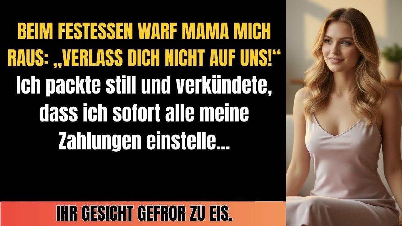 Meine Familie warf mich beim Festessen raus: „Verlass dich nicht auf uns.“ Ich packte, dann...