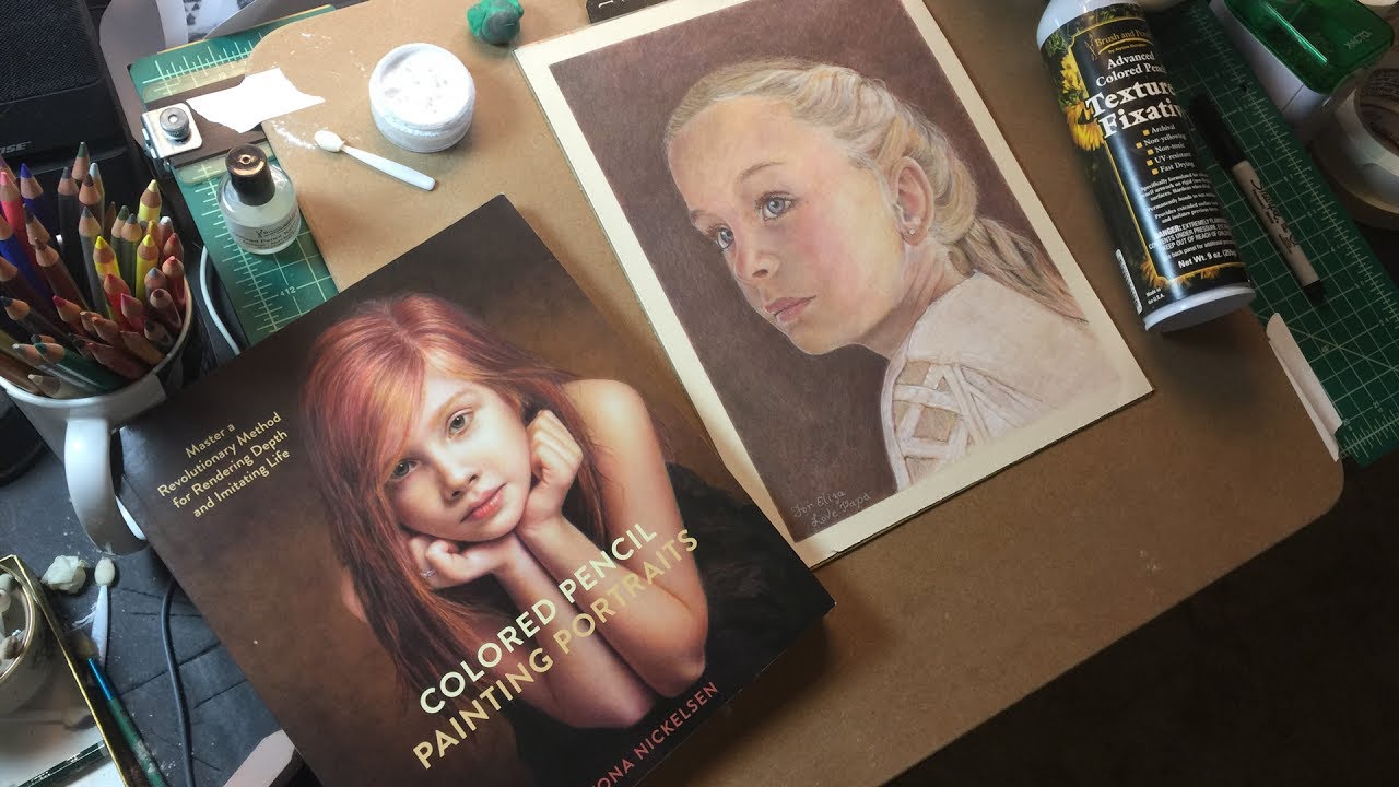 Eliza - A Colored Pencil Powder Blender Portrait on Uart 800 Sanded Paper