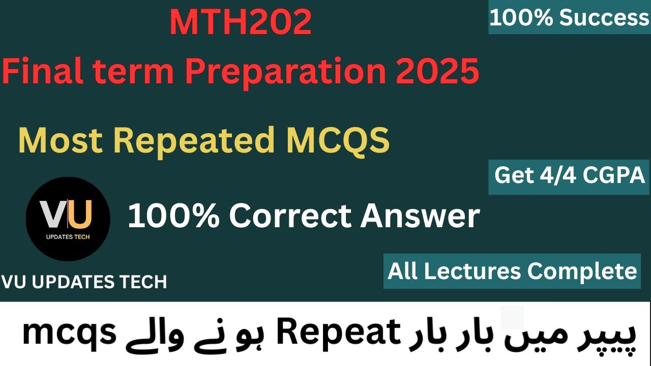 MTH302 FINALTERM PREPARATION SPRING 2025 #finaltermpreparation #2025