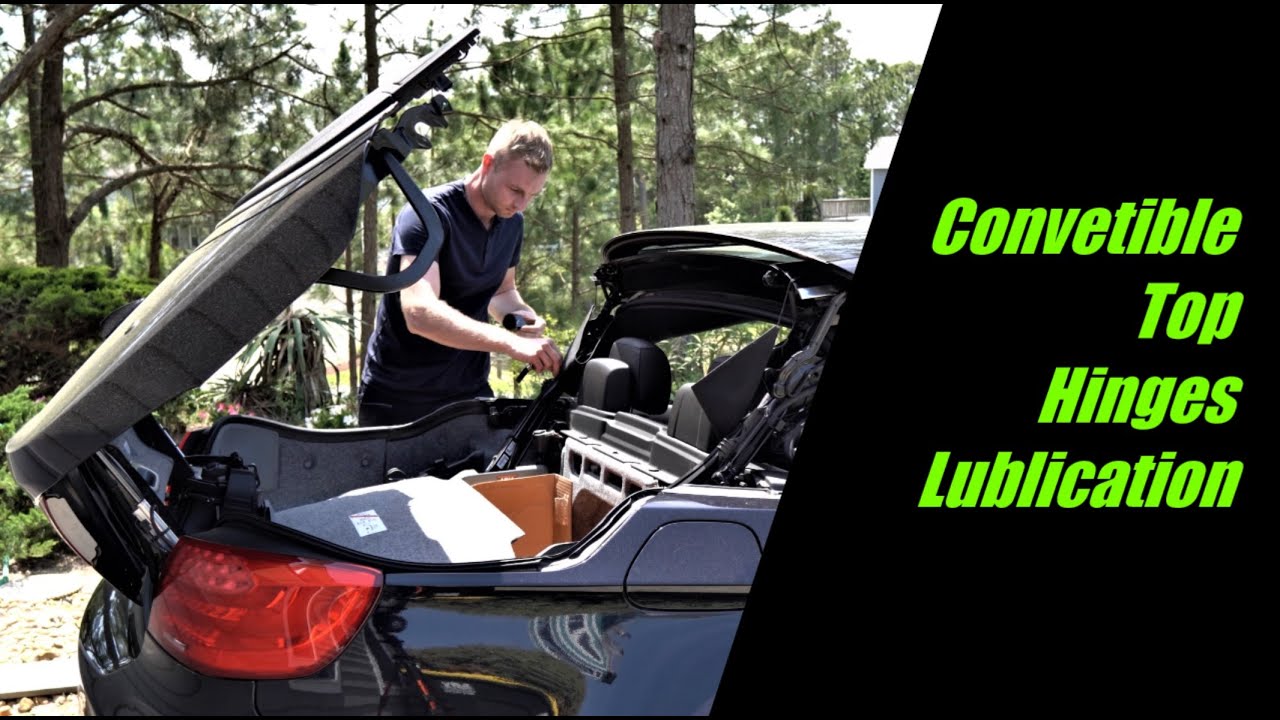 Техническое обслуживание и смазка петель жесткого верха кабриолета BMW E93