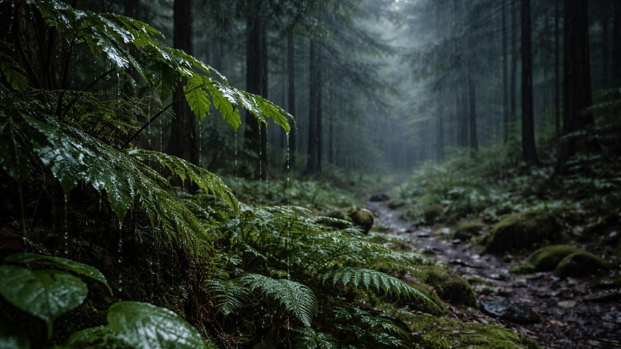 森の中の雨で深い眠り｜滴る葉音と静寂の夜｜安眠・不眠症・リラックス用Forest Rain for Deep Sleep | Dripping Leaves Ambience