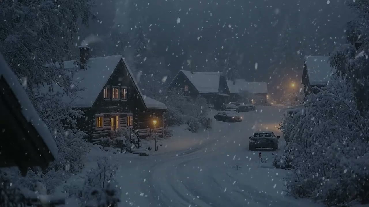 Winter Nightstorm | Dark Screen Blizzard & Whispering Winds for Study & Rest