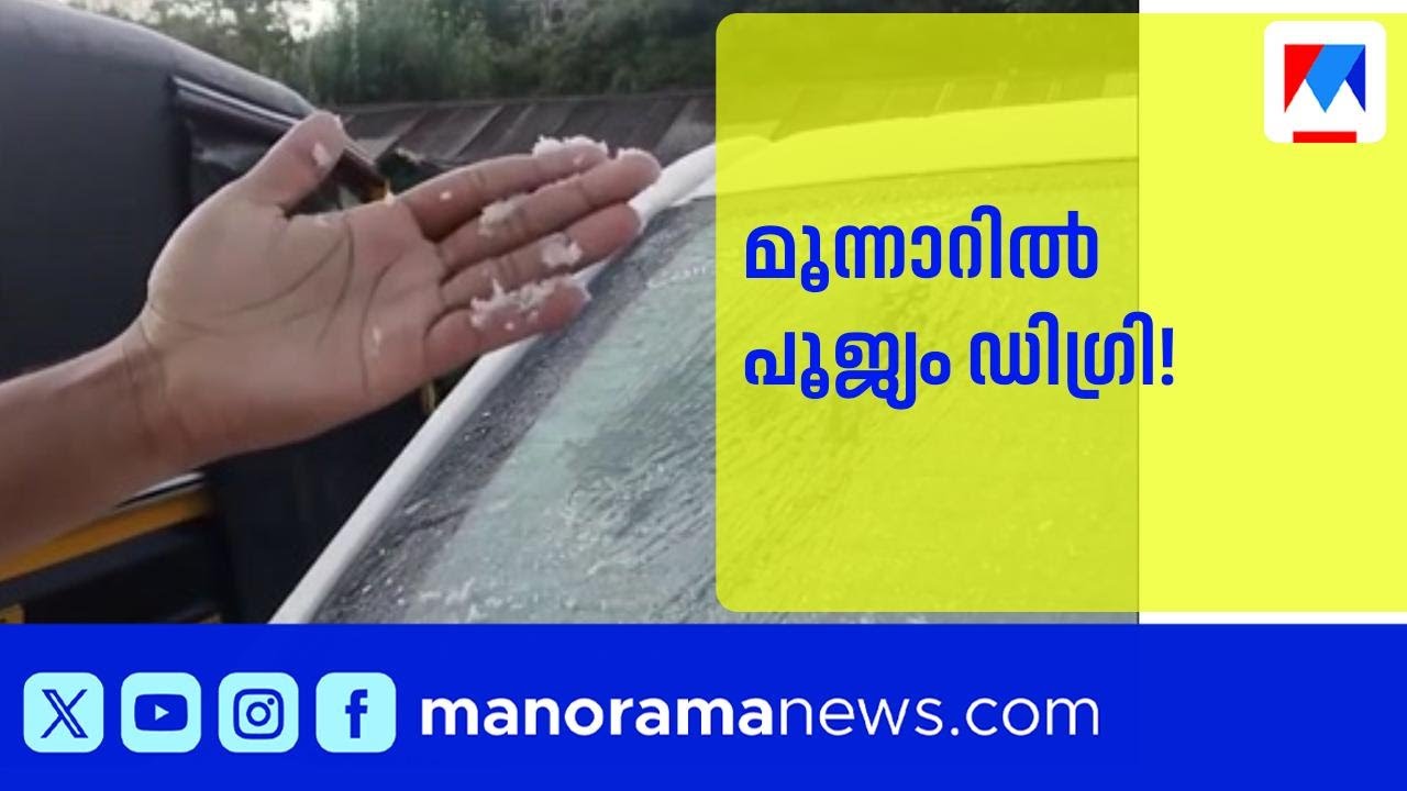 മഞ്ഞിന്‍ താഴ്വരയായി മൂന്നാര്‍; താപനില പൂജ്യം ഡിഗ്രിയിൽ | Munnar | Snow
