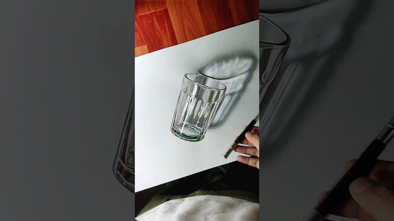 3D Art Realistic Glass #shorts #youtubeshorts #shortsart #art #artist #3d #realistic #rahiljindran