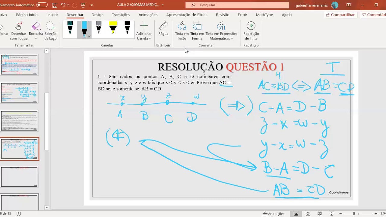 GEOMETRIA EUCLIDIANA - AXIOMAS DE MEDIÇÃO