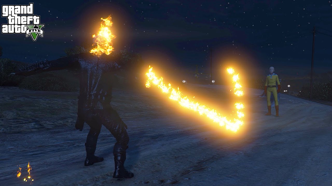GTA 5 - SAITAMA VS GHOST RIDER | EPIC BATTLE!