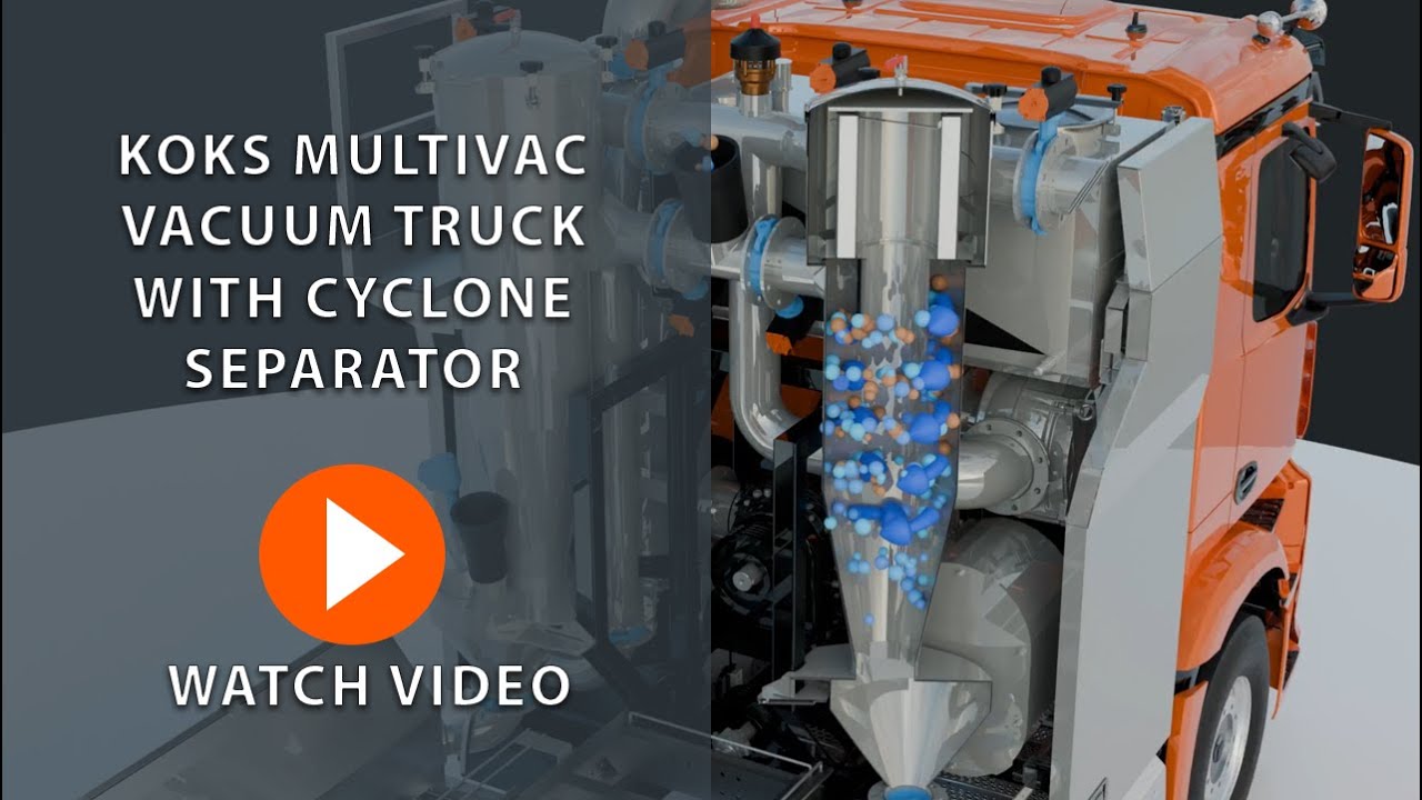 Pressure/vacuum truck with cyclone separator KOKS MultiVac 3D Animation | KOKS Group