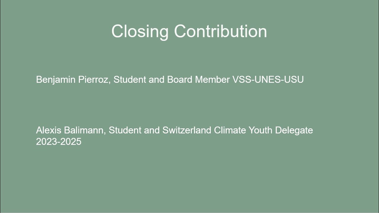 Closing Contribution (FR)