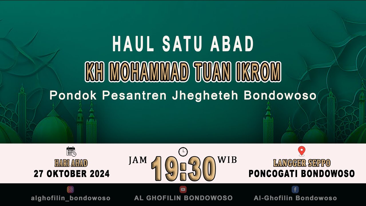🔴 LIVE || HAUL SATU ABAD KH.MUHAMMAD TUAN IKROM || PONDHUK JHEGHETEH. PONCOGATI BONDOWOSO