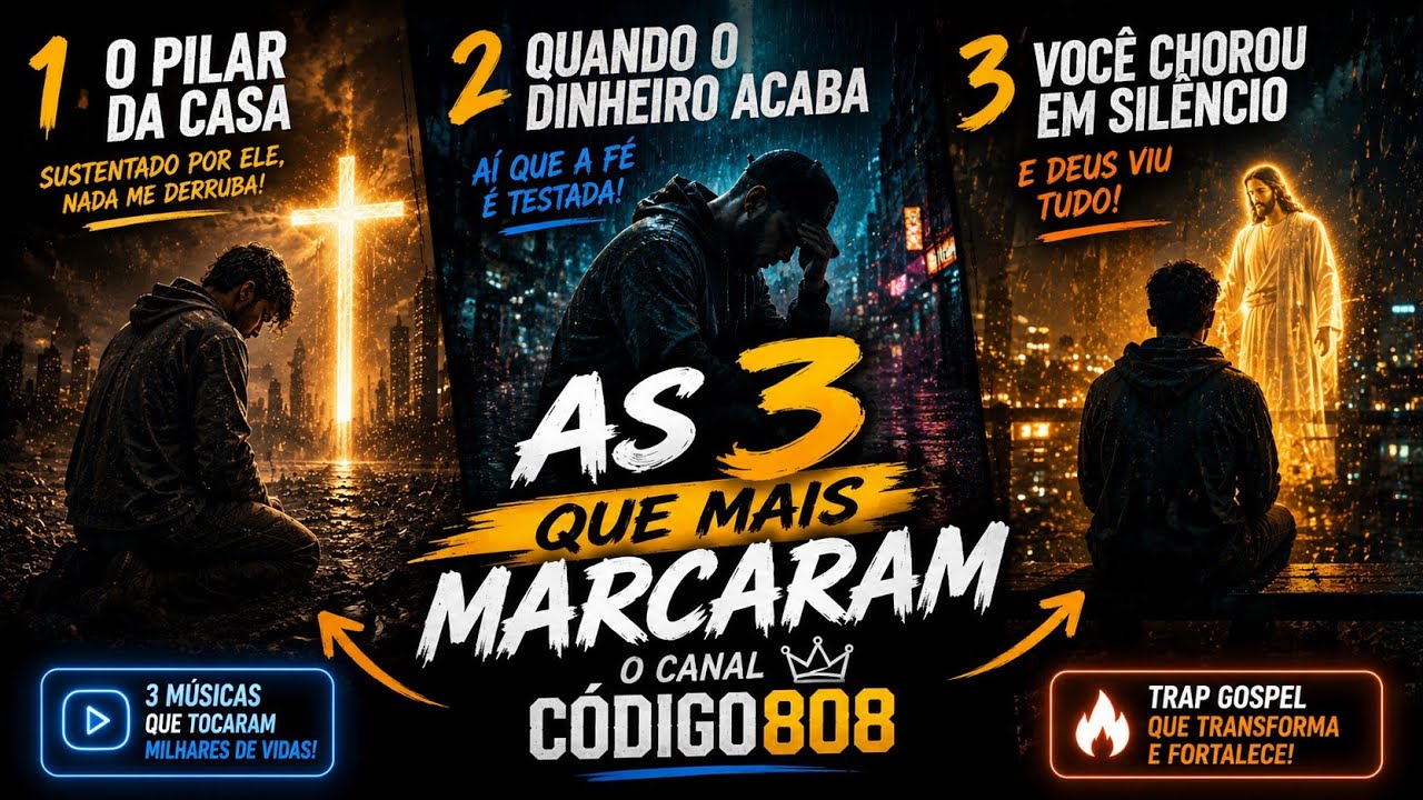 As 3 Músicas de TRAP GOSPEL Mais Tocadas do Canal | Código808