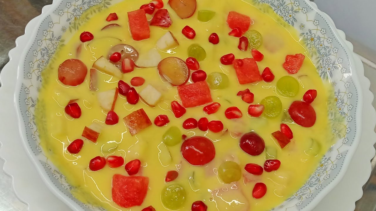 গরমে প্রাণ জুড়ানো ফ্রুট কাস্টার্ড এর রেসিপি। Fruit custard recipe bangla। Easy fruit custard recipe