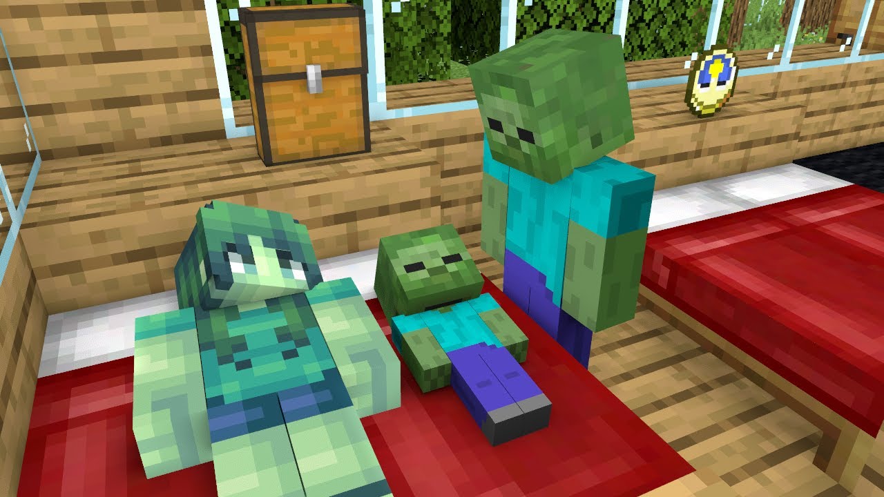 Funny Zombie Family - Minecraft Animation
