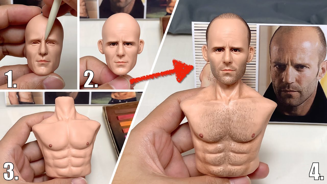 Jason Statham made from polymer clay, the full figure sculpturing process【Clay Artisan JAY】