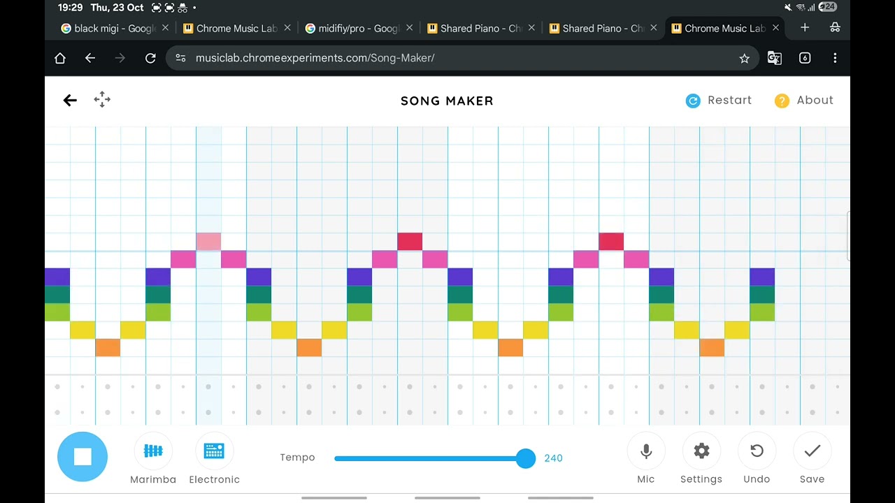 Tetris blocks arts in music crome lab