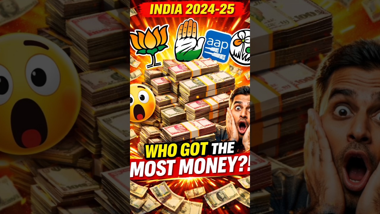 Top Political Parties With Highest Donations in India 2024-25 🇮🇳💰#IndianPolitics  #BJP #Congress