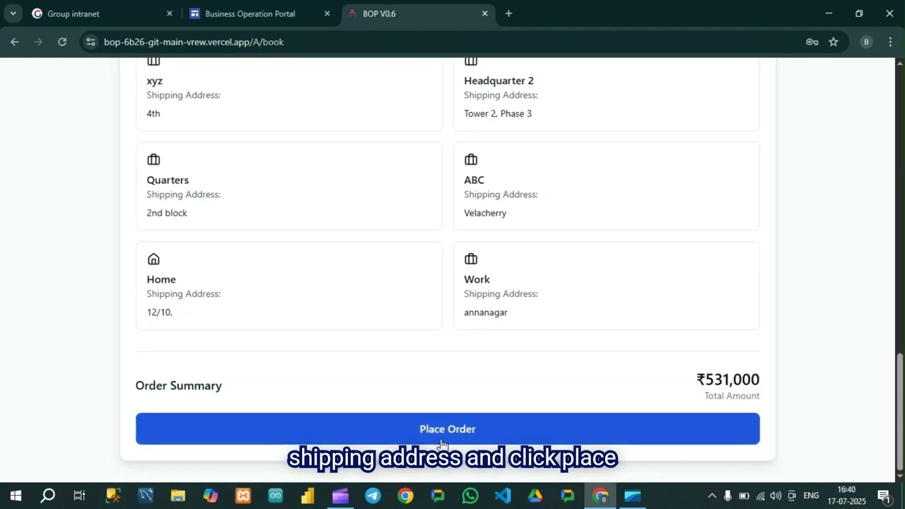 📦 How to Place a New Order in BOP via Group Intranet | Step-by-Step Tutorial