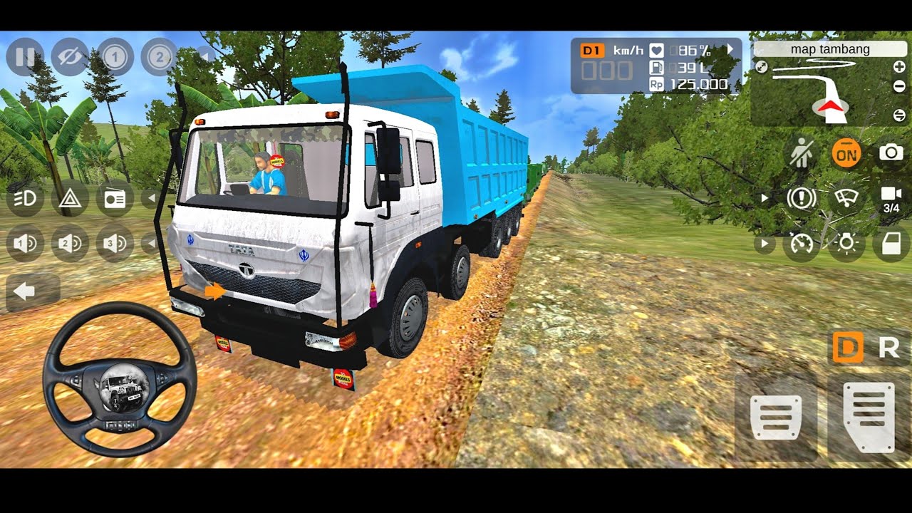 INDIAN TRUCK DRIVING BUS SIMULATOR | INDONESIA MOUNTAIN ROAD | BHARAT BENZ 12X12 TRUCK DRIVING 18
