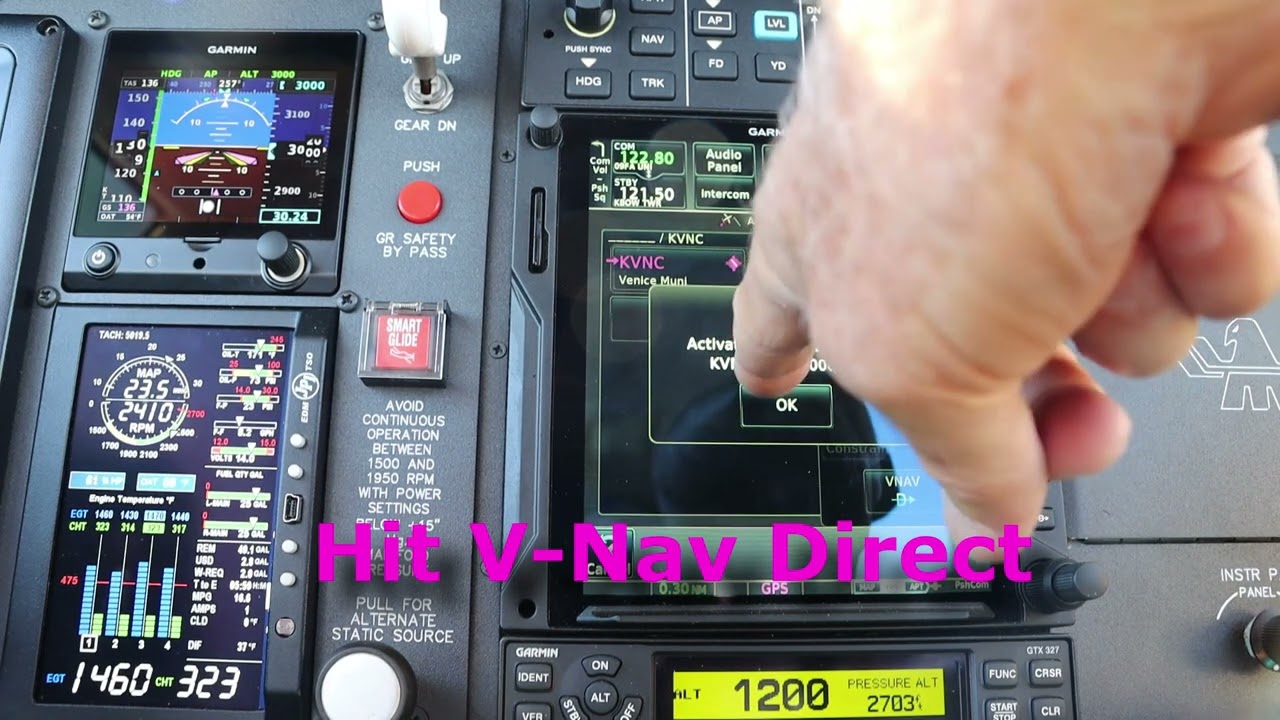 Garmin GTN 750xi using Vertical Nav Mode when flying Direct-To.