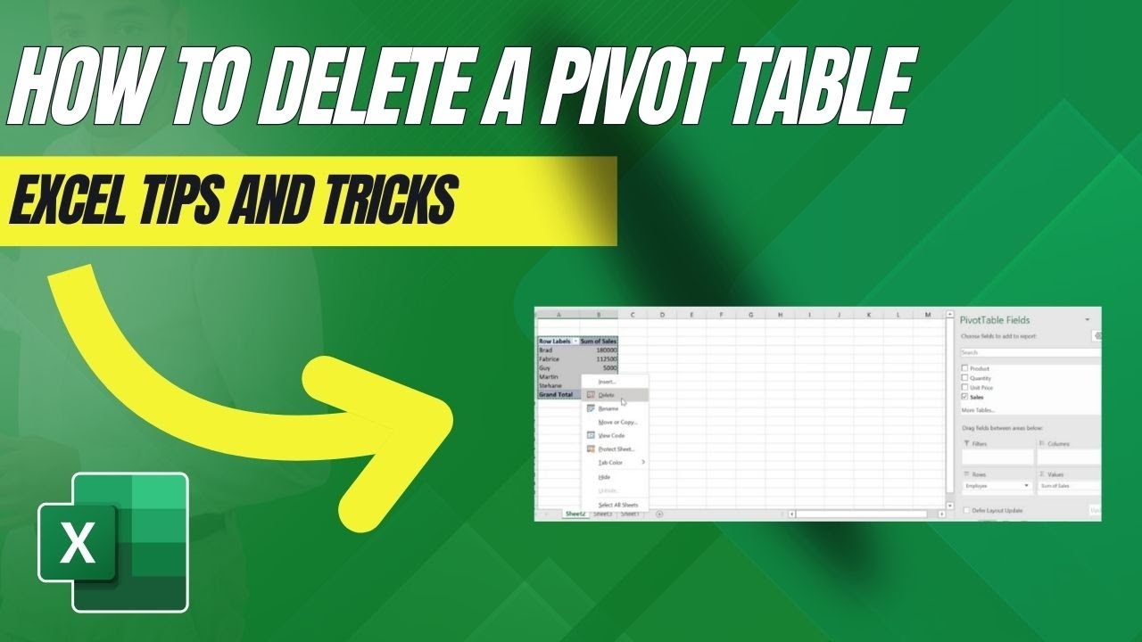 HOW TO DELETE PIVOT TABLES WITH EXCEL