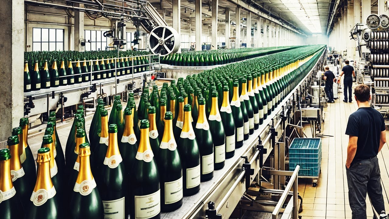 How Millions of Bottles of Champagne are Made in a Factory | Champagne Factory Process