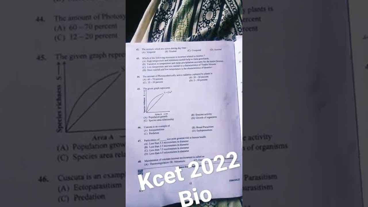 KCET 2022 Question Paper Biology#kea#biology #kcet #2022 #answer #karaoke