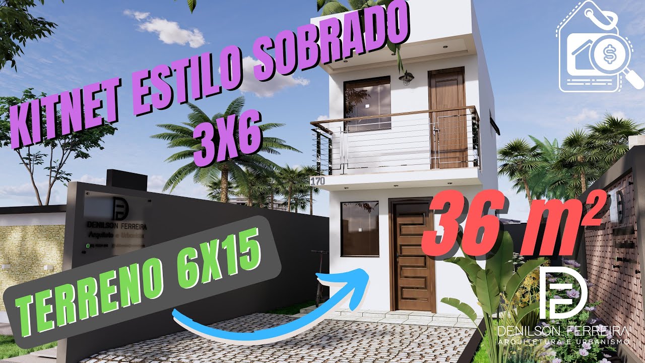 022 - Kitnet 3x6 estilo sobrado de 36 m² | Tiny House | Loft | Quitinete | Mini Casa | Small House