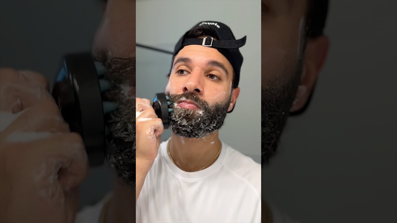 ASMR Weekly Beard Wash 🧼 ft. @vikingrevolutionRelax #mensdaily #beardgame #beardwash #beardgrooming